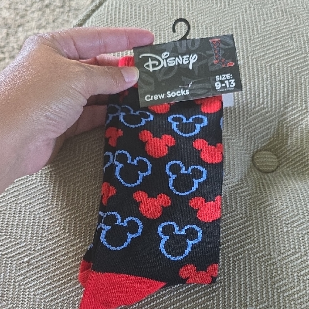 Disney Black and Red Mickey Mouse Socks